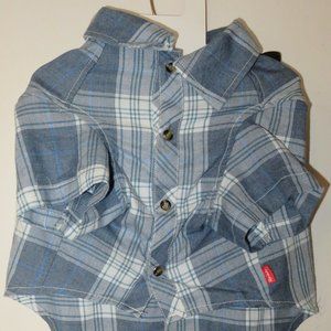 Reddy Flannel Plaid Button-Up Collared Dog Shirt Size L